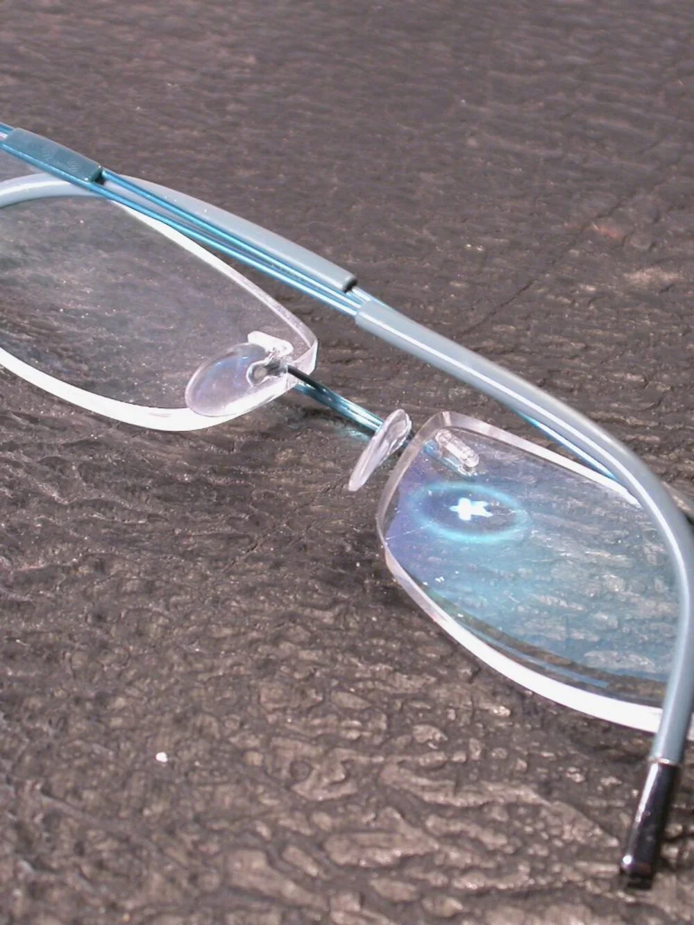 Silhouette Titan Frameless Blue Wire Light Weight Eyeglasses Made in Austria
